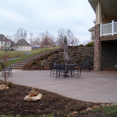 exposed agregate patio and steps